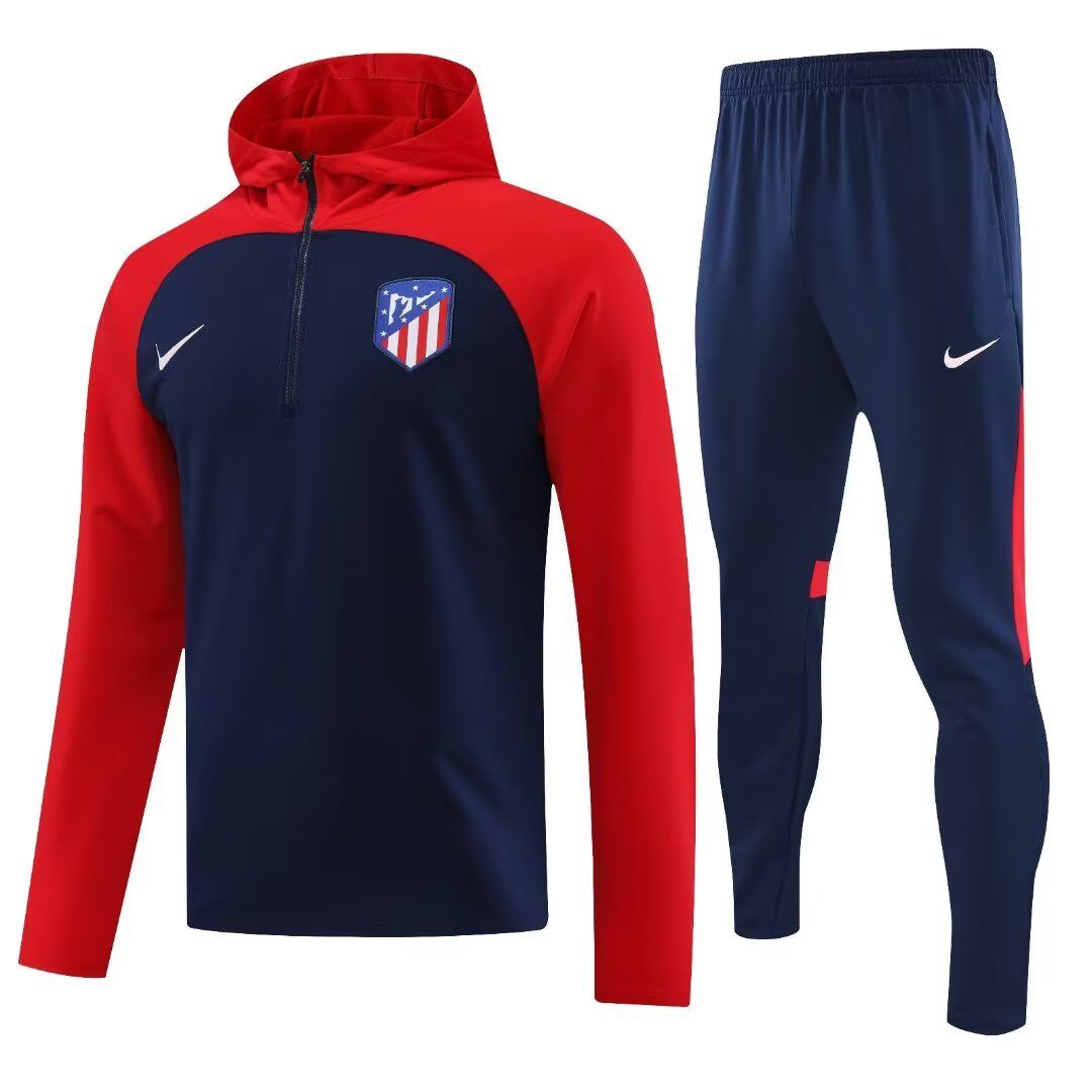 AAA Quality Atletico Madrid 23/24 Hoodie Tracksuit - Navy/Red